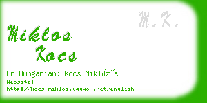 miklos kocs business card